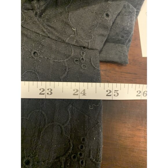 Madewell 2X Eyelet Cotton Tiered Oversize Midi Dress Black Casual - Picture 7 of 7